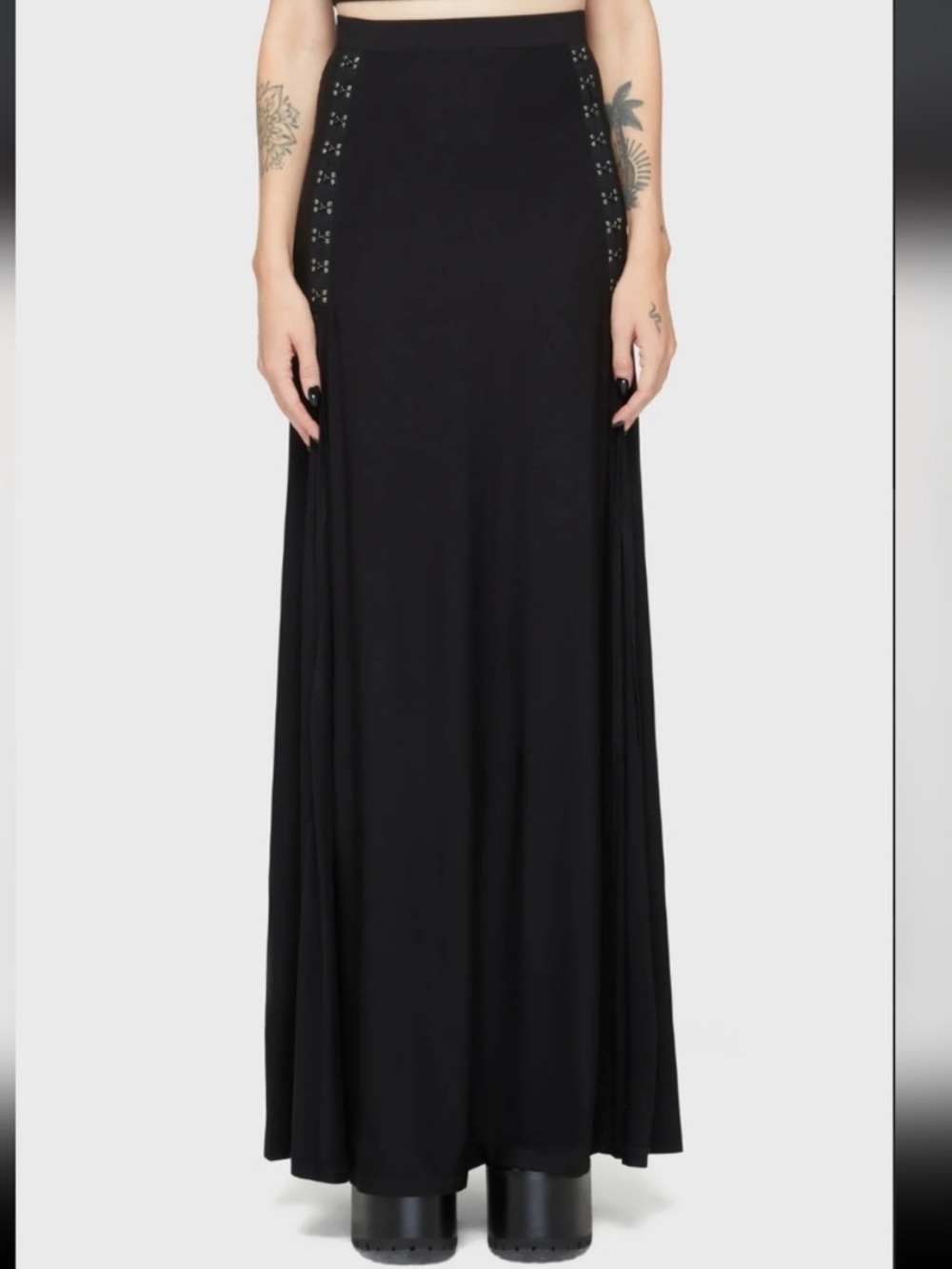 Killstar Snarl Eye Hook Goth Metal Maxi Skirt BNWT sz XXL - Picture 2 of 9